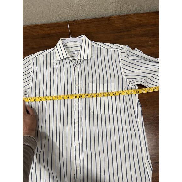John Henry Shirt 16 32 33 Regular Fit White Blue Stripes Preppy Classic Career - Picture 4 of 8